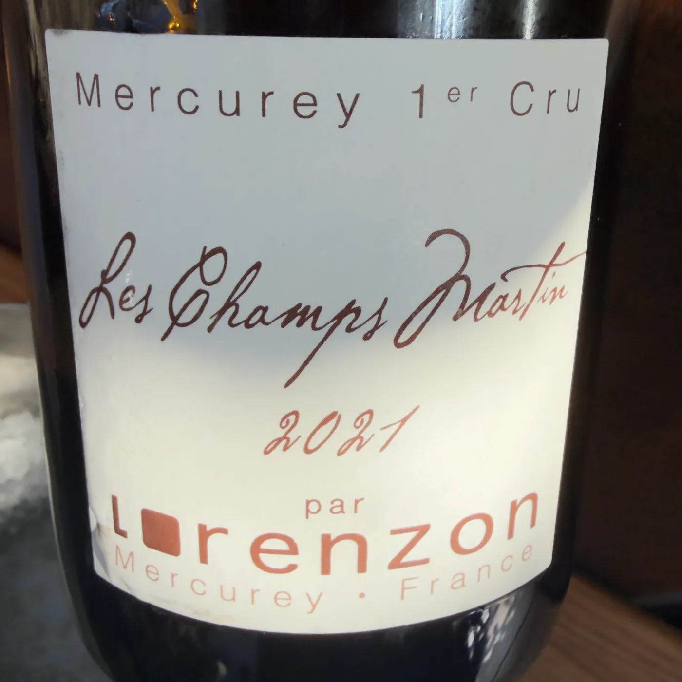 Domaine Bruno Lorenzon Mercurey 1er Cru Les Champs Martin 2021 | Burgundy, France