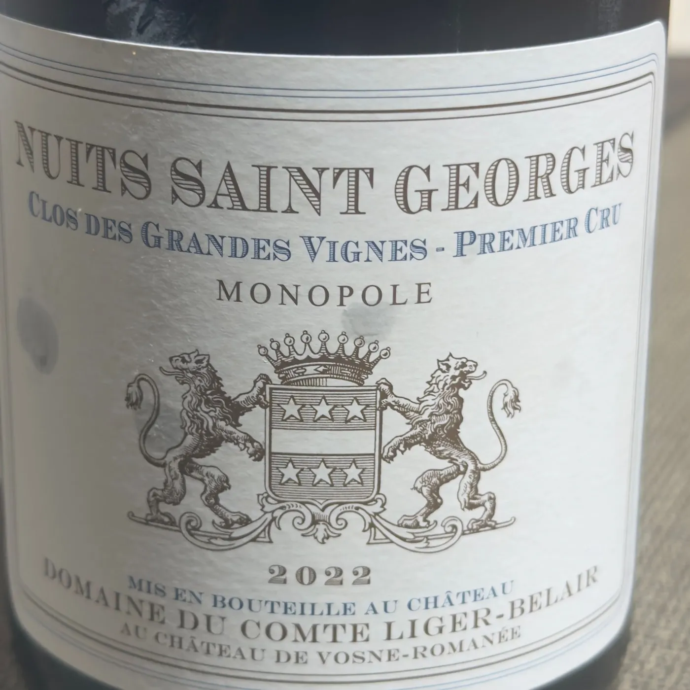 Nuits-Saint-Georges 1er Cru Clos des Grandes Vignes 2022 | Domaine du Comte Liger-Belair