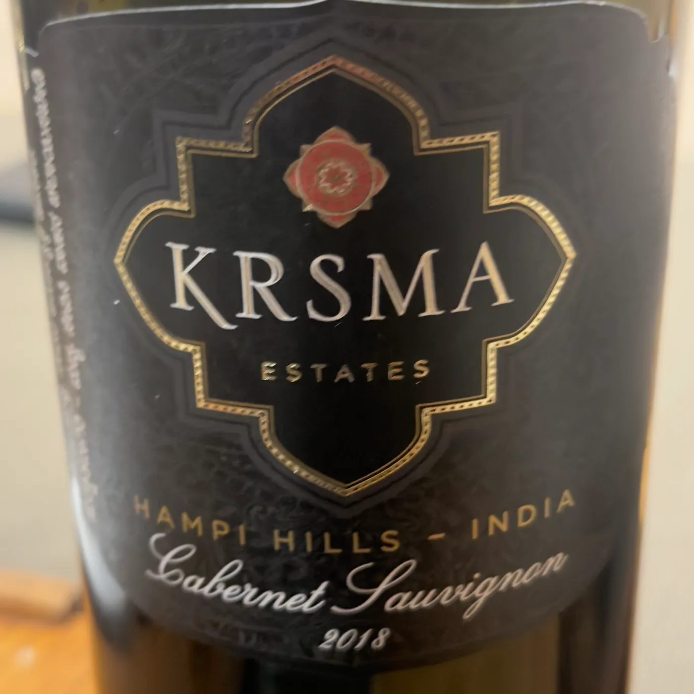 KRSMA Estates Cabernet Sauvignon 2018 | Hampi Hills, India
