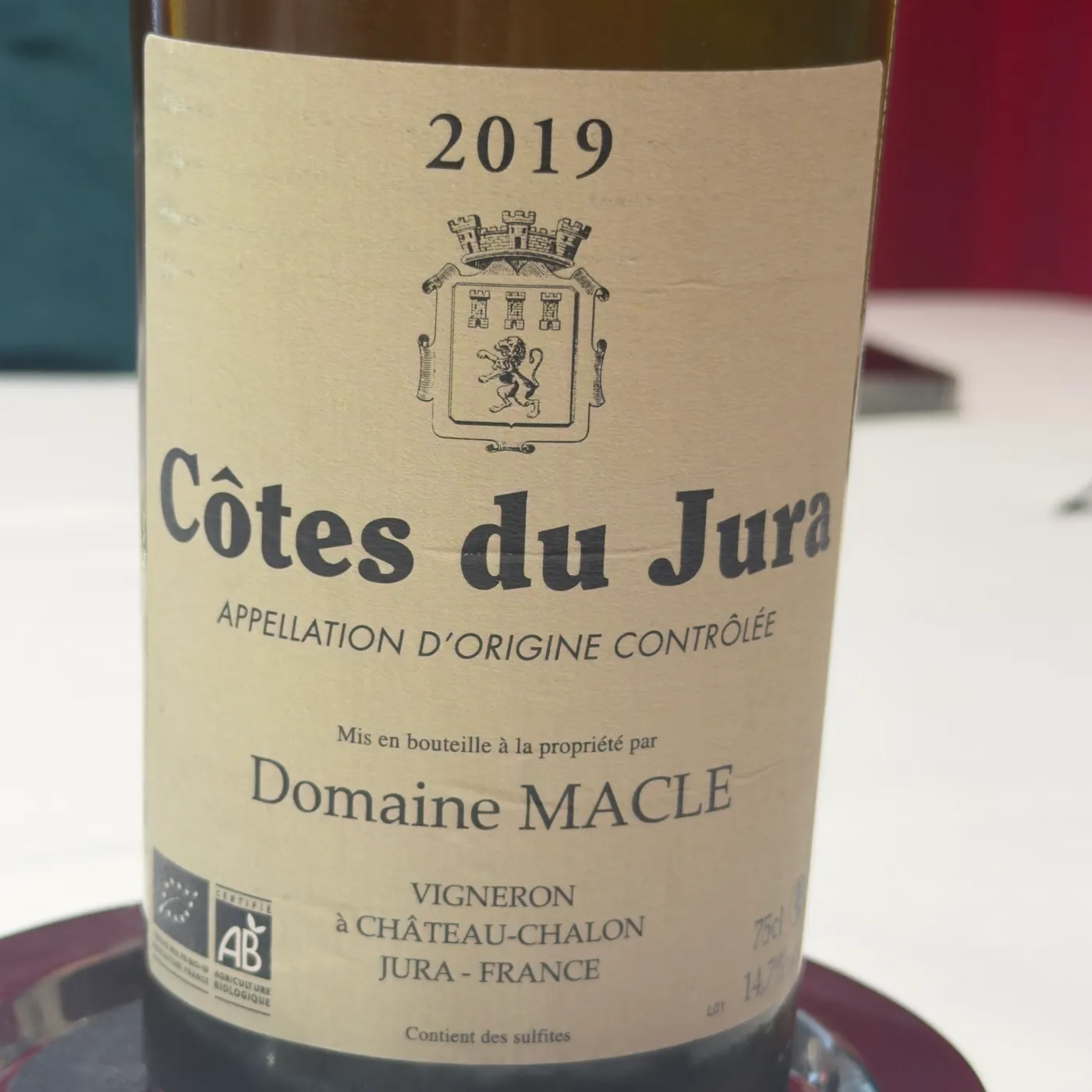 Domaine Macle, Côtes du Jura 2019