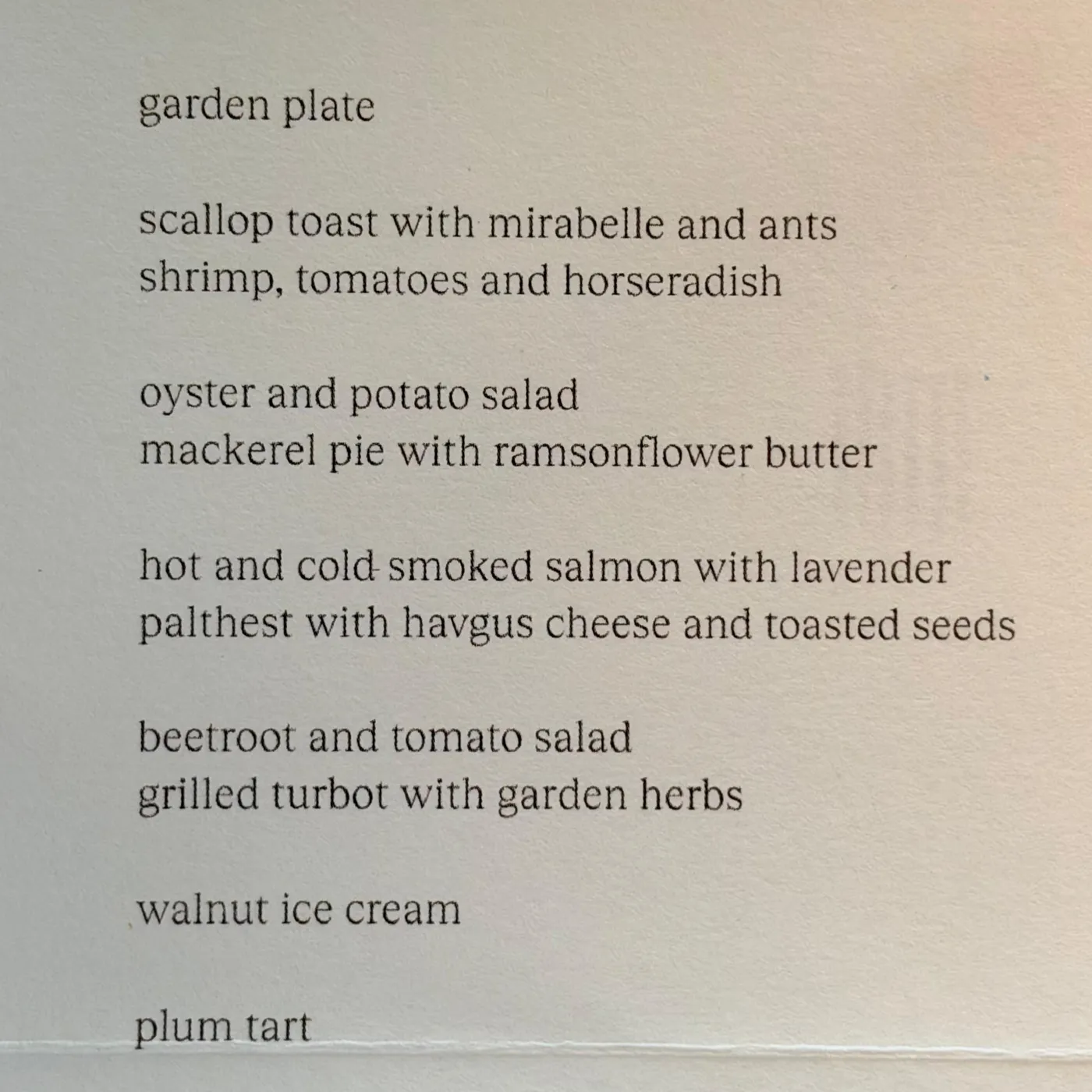 Kadeau Bornholm — menu 3